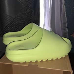 Glow Green Yeezy Slides